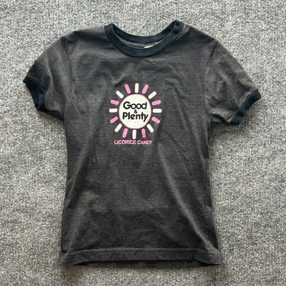 AA Good & Plenty Licorice Candy Gray Youth T-Shirt Size Small Made in USA